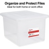 image:imageSTAPLES Hanging File Folder Box Storage Bin Organizer Snap Lid Letter amp Legal Size Documents Frost GrayClear