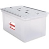 image:imageSTAPLES Hanging File Folder Box Storage Bin Organizer Snap Lid Letter amp Legal Size Documents Frost GrayClear