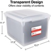 image:imageSTAPLES Hanging File Folder Box Storage Bin Organizer Snap Lid Letter amp Legal Size Documents Frost GrayClear