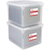 image:imageSTAPLES Hanging File Folder Box Storage Bin Organizer Snap Lid Letter amp Legal Size Documents Frost GrayClear