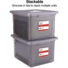 image:imageSTAPLES Hanging File Folder Box Storage Bin Organizer Snap Lid Letter amp Legal Size Documents Frost GrayGray