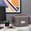 image:imageSTAPLES Hanging File Folder Box Storage Bin Organizer Snap Lid Letter amp Legal Size Documents Frost GrayGray
