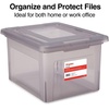 image:imageSTAPLES Hanging File Folder Box Storage Bin Organizer Snap Lid Letter amp Legal Size Documents Frost GrayGray