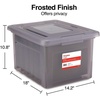 image:imageSTAPLES Hanging File Folder Box Storage Bin Organizer Snap Lid Letter amp Legal Size Documents Frost GrayGray