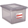 image:imageSTAPLES Hanging File Folder Box Storage Bin Organizer Snap Lid Letter amp Legal Size Documents Frost GrayGray