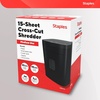 image:imageStaples 8Sheet CrossCut Paper Shredder AntiJam Shreds PaperCredit CardsStaples for Office amp Home Use with 36 Gallon Bin Black15 Sheet