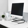 image:imageStaples Standard Monitor Stand Black Desktop Riser for Ergonomic Viewing with UnderDesk Storage 2Pack