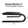 image:imageStaples Standard Monitor Stand Black Desktop Riser for Ergonomic Viewing with UnderDesk Storage 2Pack