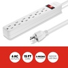 image:imageStaples TECH 6Outlet Power Strip  3 ft Extension Cord for Home Office amp Dorm Room Use White 3Pack1 Pack