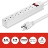 image:imageStaples TECH 6Outlet Power Strip  3 ft Extension Cord for Home Office amp Dorm Room Use White 3Pack3 Pack