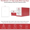 image:imageTRU RED Copy Paper 85 x 11 Sheet Size 92 Brightness 20 lbs Matte Finish White Paper500 SheetsReam 5 ReamsCarton8 Reams  4 000 Sheets