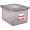 image:imageSTAPLES Hanging File Folder Box Storage Bin Organizer Snap Lid Letter amp Legal Size Documents Frost GrayGray