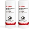 image:imageStaples Screen Cleaning Wipes  100Count Tub for Monitors Laptops Phones amp Electronics2 Pack