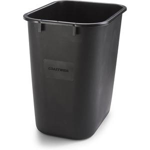 image:imageCOASTWIDE Professional Indoor Trash Can Without Lid Black Soft Molded Plastic 7 Gallon CW56429Black