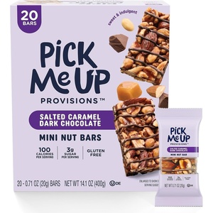 image:imagePick Me Up Provisions Mini Gluten Free Salted Caramel Dark Chocolate Nut Bar 20 Bars Perfect for LunchesSalted Caramel