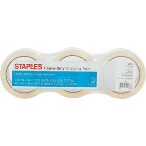 image:imageSTAPLES HeavyDuty Shipping Packing Tape 188 x 546 Yards  6Rolls3 Pack
