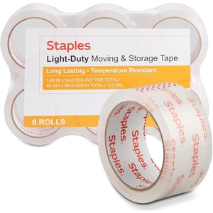 image:imageSTAPLES Lightweight Moving amp Storage Packing Tape 188 x 546 Yards  36Rolls6 Pack