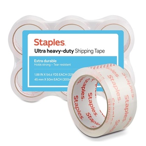 image:imageSTAPLES Ultra HeavyDuty Packing Tape 188 x 546 Yards Clear  6Roll Pack