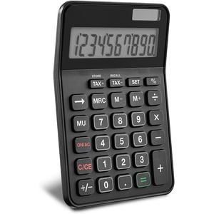 image:imageStaples 10Digit Desktop Calculator ExtraLarge LCD Display Dual Solar amp Battery Power Big Buttons for Easy Use Basic Office amp Home Calculator Black 2Pack ST240CCVS