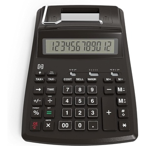 image:imageTRU RED 12Digit Desktop Printing Calculator Black Paper Tape Printing Large Display Office Accounting amp Business Use