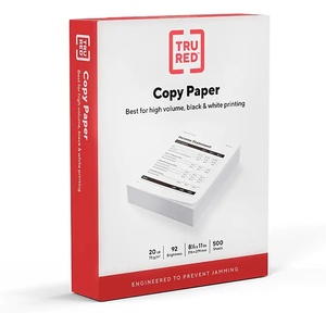 image:imageTRU RED Copy Paper 85 x 11 Sheet Size 92 Brightness 20 lbs Matte Finish White Paper500 SheetsReam 5 ReamsCarton1 Ream  500 Sheets