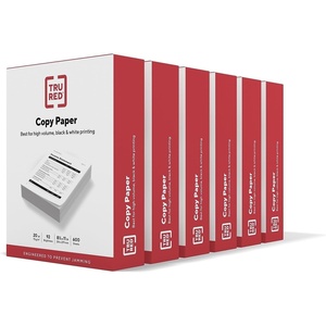 image:imageTRU RED Copy Paper 85 x 11 Sheet Size 92 Brightness 20 lbs Matte Finish White Paper500 SheetsReam 5 ReamsCarton6 Reams  3 600 Sheets