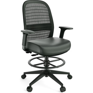 image:imageWorkplace 20 Drafting Stool Mesh Ergonomic Lumbar Support Adjustable Height BlackPoly
