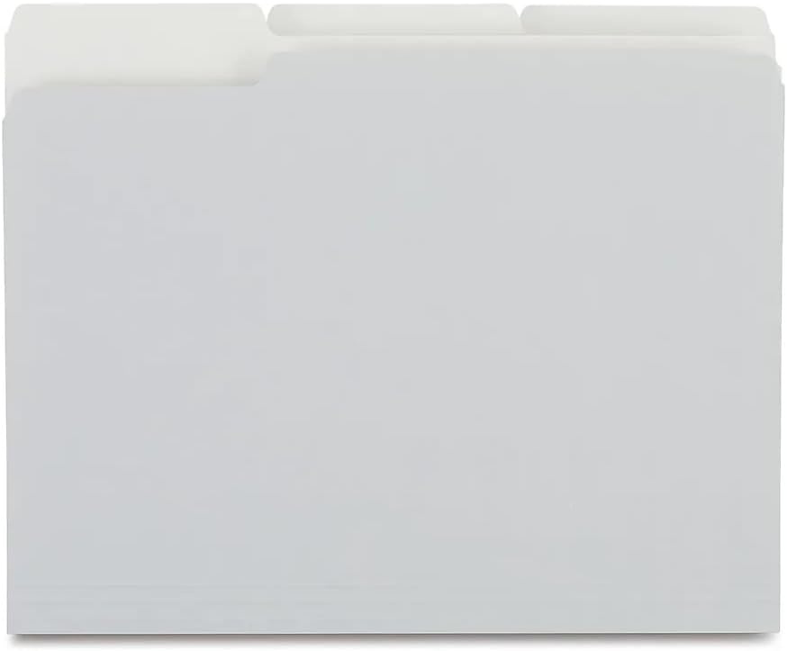 image:imageStaples File Folders Letter Size 13Cut Tabs Assorted Colors Durable 105Point Paper Stock 100PackGray