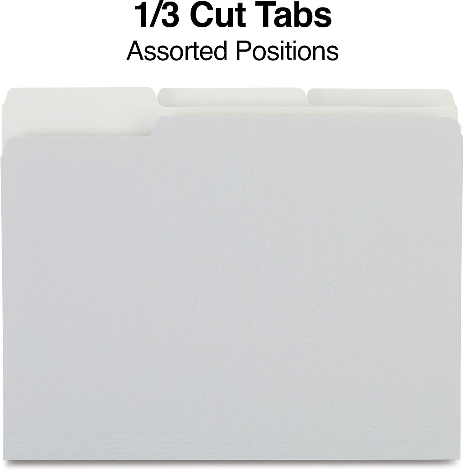 image:imageStaples File Folders Letter Size 13Cut Tabs Assorted Colors Durable 105Point Paper Stock 100PackGray