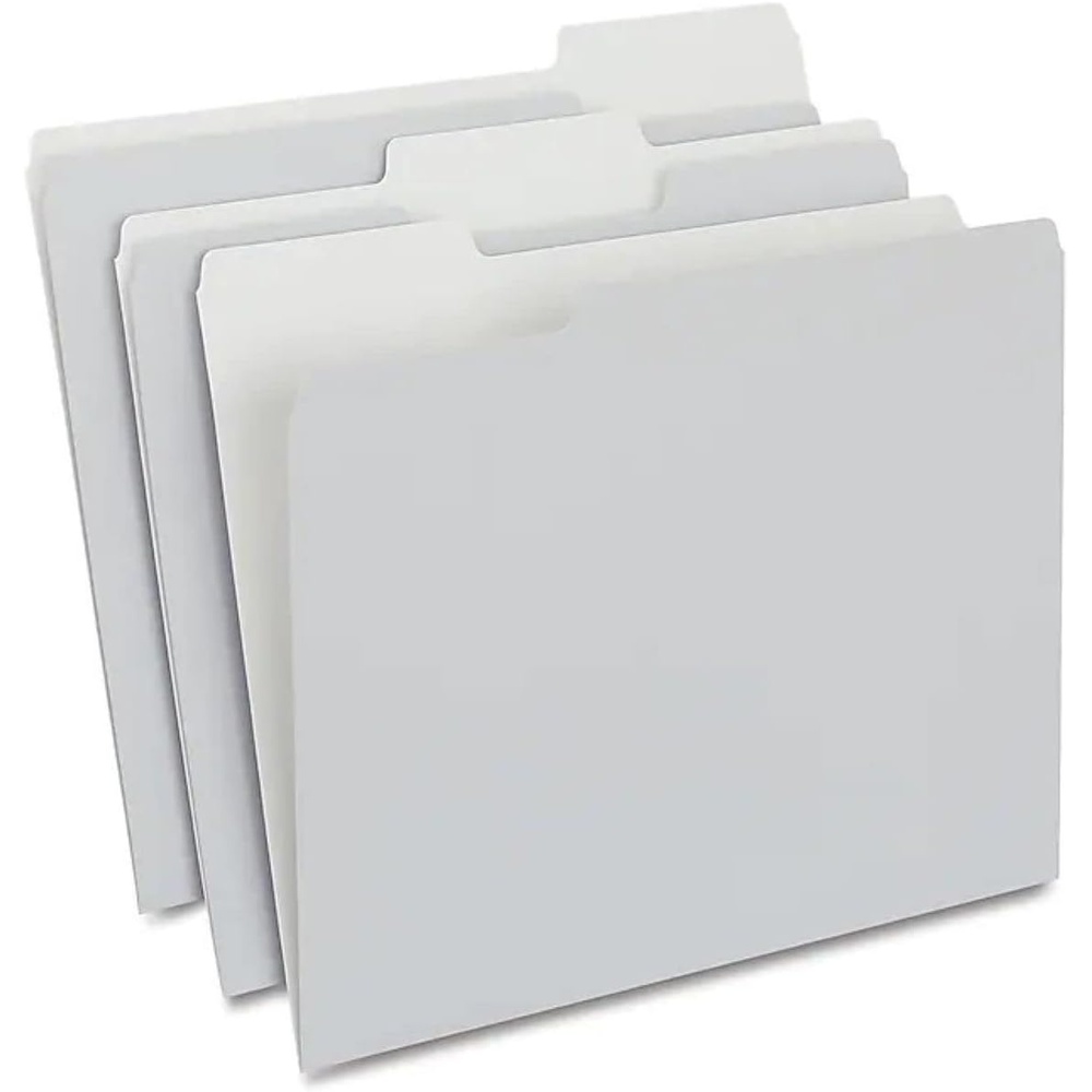 image:imageStaples File Folders Letter Size 13Cut Tabs Assorted Colors Durable 105Point Paper Stock 100PackGray