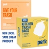 image:imagePERK Clear 10 Gallon Kitchen Trash Bag 24inch x 24inch High Density 036 mil 300 BagsBox10 Gallon