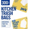 image:imagePERK Clear 10 Gallon Kitchen Trash Bag 24inch x 24inch High Density 036 mil 300 BagsBox10 Gallon