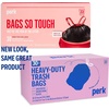 image:imagePERK Clear 10 Gallon Kitchen Trash Bag 24inch x 24inch High Density 036 mil 300 BagsBox33 Gallon