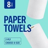 image:imagePerk ChooseASize Paper Towels 2Ply 116 SheetsRoll 8 Rolls Pack  Highly Absorbent Kitchen Towels White