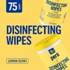 image:imagePerk Disinfecting Wipes Lemon Scent 75 WipesCanister 6 Pack  MultiSurface Cleaning Wipes for Home Office amp Classroom1 Count Pack of 1