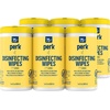 image:imagePerk Disinfecting Wipes Lemon Scent 75 WipesCanister 6 Pack  MultiSurface Cleaning Wipes for Home Office amp Classroom6 Pack