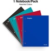 image:imageSTAPLES Accel 5Subject Notebook 85 x 11 College Ruled 200 Sheets Assorted Colors 3Pack