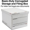image:imageSTAPLES Storage amp Filing Box HeavyDuty with Handles amp Removable Lid Letter amp Legal Size Documents Stackable 4Pack WhiteGray10 Pack