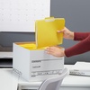 image:imageSTAPLES Storage amp Filing Box HeavyDuty with Handles amp Removable Lid Letter amp Legal Size Documents Stackable 4Pack WhiteGray10 Pack