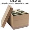 image:imageSTAPLES Storage amp Filing Box HeavyDuty with Handles amp Removable Lid Letter amp Legal Size Documents Stackable 4Pack WhiteGray12 Pack