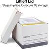 image:imageSTAPLES Storage amp Filing Box HeavyDuty with Handles amp Removable Lid Letter amp Legal Size Documents Stackable 4Pack WhiteGray12 Pack