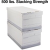 image:imageSTAPLES Storage amp Filing Box HeavyDuty with Handles amp Removable Lid Letter amp Legal Size Documents Stackable 4Pack WhiteGray12 Pack