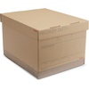 image:imageSTAPLES Storage amp Filing Box HeavyDuty with Handles amp Removable Lid Letter amp Legal Size Documents Stackable 4Pack WhiteGray12 Pack