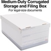 image:imageSTAPLES Storage amp Filing Box HeavyDuty with Handles amp Removable Lid Letter amp Legal Size Documents Stackable 4Pack WhiteGray12 Pack