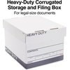 image:imageSTAPLES Storage amp Filing Box HeavyDuty with Handles amp Removable Lid Letter amp Legal Size Documents Stackable 4Pack WhiteGray12 Pack