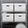 image:imageSTAPLES Storage amp Filing Box HeavyDuty with Handles amp Removable Lid Letter amp Legal Size Documents Stackable 4Pack WhiteGray12 Pack