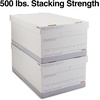 image:imageSTAPLES Storage amp Filing Box HeavyDuty with Handles amp Removable Lid Letter amp Legal Size Documents Stackable 4Pack WhiteGray12 Pack