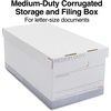 image:imageSTAPLES Storage amp Filing Box HeavyDuty with Handles amp Removable Lid Letter amp Legal Size Documents Stackable 4Pack WhiteGray12 Pack