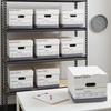 image:imageSTAPLES Storage amp Filing Box HeavyDuty with Handles amp Removable Lid Letter amp Legal Size Documents Stackable 4Pack WhiteGray12 Pack