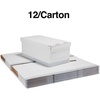 image:imageSTAPLES Storage amp Filing Box HeavyDuty with Handles amp Removable Lid Letter amp Legal Size Documents Stackable 4Pack WhiteGray12 Pack